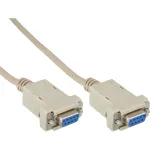 InLine null-modem kaabel DB9 emane / emane, kokkupandud, hall, 10 m