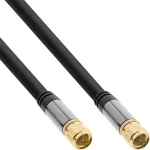 InLine Premium SAT kaabel, 4x varjestatud, 2x F-isane, >110dB, must, 3m