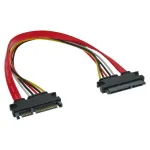 InLine SATA andme- ja toitekaabel SATA 6Gb/s isane / emane 0,30m