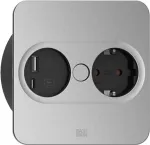T&uuml;&uuml;p F pistikupesa + USB A + USB C Bachmann 946.105 roostevaba teras