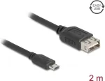USB-kaabel DELOCK 81519 &mdash; USB 2.0, Micro‑USB B kuni USB A, 2 m, must