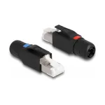 DeLOCK RJ45-pistik v&auml;li&uuml;henduseks Cat.6A Must Sirge