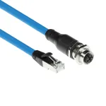 ACT Industrial 3,00 meetrit andurikaabel M12X 8-kontaktiline emane &scaron;assii RJ45-le, Superflex SF/UTP TPE kaabel, varjestatud