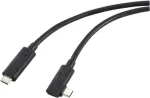 Renkforce Fibre Optic USB-C&reg;-Displaykabel USB 3.2 Gen2 USB-C&reg; Plug einseitig angled 10.00 m Must RF-5625884 (RF-5625884)