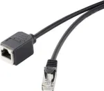 Ethernet RJ45 pikenduskaabel Renkforce CAT5e 0,50 m must lukustusmehhanismiga