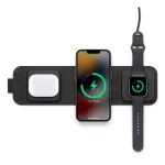 mophie 3-in-1 reisilaadija koos MagSafe'iga (2023), Sisetingimustesse, USB, Juhtmevaba laadimine, Must