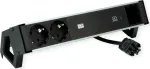 Bachmann 937.306 DESK2 ALU pistikupesa riba, must, 2x Schuko, 1x USB-C 60 W