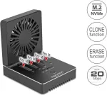 Delock USB 20 Gbps M.2 dokkimisjaam 4 x M.2 NVMe PCIe SSD-le kloonimis- ja kustutusfunktsiooniga
