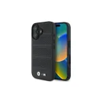 BMW M Collection Perforeeritud ja &otilde;mmeldud joonega k&otilde;va &uuml;mbris iPhone 16 6,1 tollile - Must