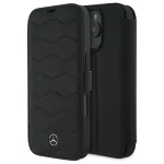 Mercedes-Benz MEBKP16X23RWRSK iPhone 16 Pro Max 6,9 tolli Must Nahk Lainetega Raamatuk&ouml;ite&uuml;mbris