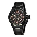 TW STEEL MAN TW312 40mm Quartz Chronograph Watch Black Dial Leather Strap