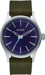 NIXON Sentry 38 naiste k&auml;ekell A377-2302-00 Roosakuldne roostevaba teras Indigopunane nahk