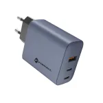 FORCELL F-ENERGY GaN VT-42B seinapistikulaadija 2x USB-C + USB-A PD QC4.0 4A 65W Hall