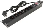 DELTA 8-pesaline Schuko pikendusjuhe &uuml;lepingekaitsega, 1,9 m kaabel, must