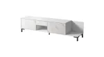 TV-kapp Cama Meble MARMO 2D1S1K, 195x40x47,5 cm, valge matt/marmorvalge pealispind