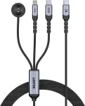 UNITEK 3-in-1 USB-C + Lightning + Apple Watch laadimiskaabel, 100W PD, 480 Mbps, 1,2 m, must