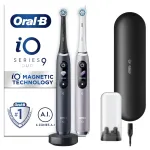 Elektriline hambahari Oral-B iO 9 t&auml;iskasvanutele, p&ouml;&ouml;rlev, 2 k&auml;epidet, 2 harjapead, sisseehitatud aku, 3 h laadimine, must/roosa