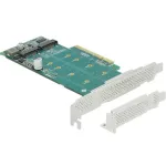 DeLOCK PCI Express x8 kaart 2-le sisemisele NVMe M.2 Key M -le, bifurkatsioon, madalprofiil