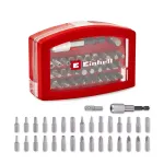 Einhell BELT CLIP 118495 32-osaline kruvikeeraja otsakute komplekt Phillips, PoziDriv, pilu-, Torx- ja varguskindlate Torx-otsakutega hoiukarbis koos v&ouml;&ouml;klambriga