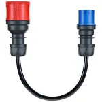 go-e CH-04-31 adapter Gemini flex 11 kW jaoks, CEE punane 16 A kolmefaasiline CEE siniseks 16 A, IP55, 0,3 m, must