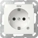Gira SCHUKO pistikupesa juht-LED-iga ja suurendatud puutekaitsega, puhtvalge l&auml;ikiv, 16 A, 250 V, s&uuml;vispaigaldus, System 55 445203