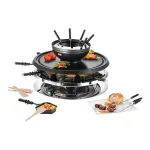 Unold 48726 raclette grill 8 inimesele 1300 W Must, roostevaba teras