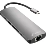 Sharkoon USB 3.0 Type C Combo Adapter liidesekaart/adapter HDMI, RJ-45, USB 3.2 Gen 1 (3.1 Gen 1)