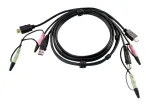ATEN HDMI KVM kaabel 1,8m, 1.8 m, HDMI, Must, HDMI, USB A, 2 x 3.5mm, HDMI, USB B, 2 x 3.5mm, Isane