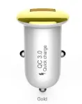 Autolaadija Devia Mushroom seeria QC3.0 18W kuldne &ndash; USB Quick Charge 3.0, 18W v&auml;ljund