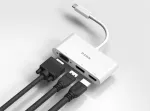 D-Link 3-in-1 USB-C to HDMI/VGA/DisplayPort Adapter, Wired, USB 3.2 Gen 1 (3.1 Gen 1) USB-C, Valge, CE, FCC, IC, RCM, DC, 0.04 A