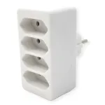 Pikendusjuhe Bachmann 921.273 &ndash; 4&times; Euro pistikupesa, valge PVC