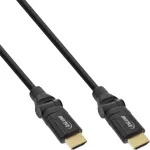 InLine High Speed HDMI p&ouml;&ouml;rlev kaabel, Ethernetiga, AM/AM, must, kuldsed kontaktid, 1,5 m