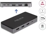 DeLOCK USB USB-C dokkimisjaam 4K topelt-HDMI MST USB Gigabit LAN PD 85W
