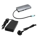 i-tec Metal USB-C Nano Dock HDMI/VGA LAN-i ja universaalse 77 W laadijaga