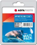 AgfaPhoto tindikassett HP 3HZ52AE nr 953XL must, ts&uuml;aan, magenta, kollane, asendus, Officejet Pro 8210 jaoks (APHP953SETXL)