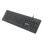 Manhattan Gaming USB klaviatuur, Low Force Key Edition, 12 Multimedia Keys, Rainbow-LED Backlighting, USB-A, Must, Retail Box (German layout)