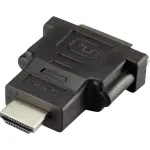 Renkforce 1404077 HDMI&ndash;DVI adapter, HDMI pistik &ndash; DVI 24+1-kontaktne pesa, must