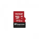 MicroSDXC m&auml;lukaart PATRIOT PEF512GEPEXMCX 512 GB UHS-I U3 V30 Class 10, lugemine 800 MB/s, kirjutamine 600 MB/s, kirjutuskaitse l&uuml;liti