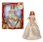 Barbie Signature 2025 p&uuml;hadefiguur nukk, hooajaline kollektsion&auml;&auml;r, blond h&otilde;bedase ja kuldse kleidiga
