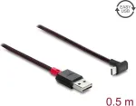 Delock EASY-USB 2.0 kaabel USB Type-A isane USB Type-C isasele nurga all &uuml;les/alla 0,5 m must