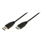 LogiLink USB 3.0 pikenduskaabel - USB Type A pistik - USB Type A pesa - 1 m - must