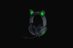 Razer Kraken V2 Pro Kitty Edition, juhtmega, &uuml;le k&otilde;rva, must, m&auml;ngupeakomplekt