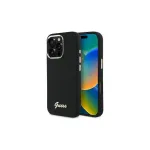 Guess GUHCP16LSMBSLK iPhone 16 Pro 6,3 inch Black Hardcase Silicone Script Metal Logo & Frame