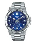 CASIO MTPVD300D2EUD meeste analoogkvartskell 45mm roostevabast terasest sinise numbrilaual