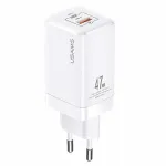 USAMS T41 GaN 47W USB-C + USB-A kiirlaadija (valge) CC137TC02