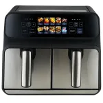 Kuum&otilde;hufrit&uuml;&uuml;r ProfiCook PC-FR 1287 H &mdash; topelt 8 L, 2200 W, puutetundlik LED, must/roostevaba teras