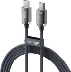 VOLTAGE PureCrystal 100W USB-C to USB-C PD-kaabel 1m must