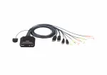 KVM-l&uuml;liti ATEN CS22DP-AT 2-pordiline USB DisplayPort, 4K@30Hz, USB-A konsool, heli, 1,2 m kaabel