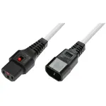 MicroConnect toitekaabel C13 IEC Lock - C14, 1,5m, must, 10A/250V, H05VV-F 3G1.0mm&sup2; MC-C13C14LOCK-1.5MW