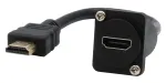 EXSYS EX-49162 HDMI Type A emane-isane adapterkaabel, 20 cm, 4K, High Speed with Ethernet, must